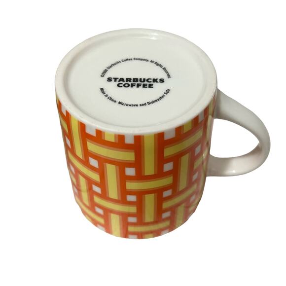 Starbucks Orange Yellow Lawn Beach Chair Retro Weave 16oz Coffee Mug 2006 - Picture 4 of 6